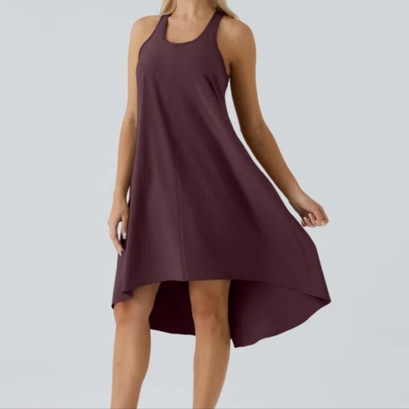 Halara Breezeful Racerback High Low Flowy Midi Dress Amaranth XS - Picture 14 of 14